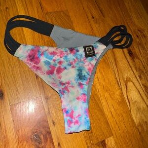 Jolyn Clothing Gray and Tie-Dye Bikini Bottom
